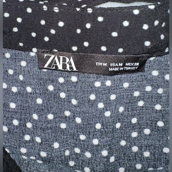 Zara Polka Dot Mini Skort Black and White tie belt size M - Picture 8 of 8